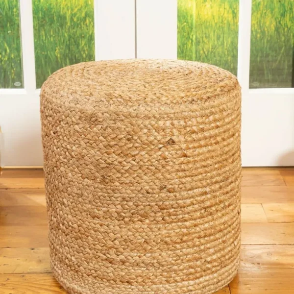 s-l960 Sonia Collections Braided Jute Ottoman Pouffe Cover - Versatile Design