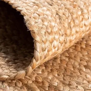 Sonia Collections Reversible 60 cm Braided Jute Rug for Versatile Room Decor Round 60 cms