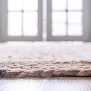 Artisan Jute Rug Beige Border | Eco Decor for Living Room
