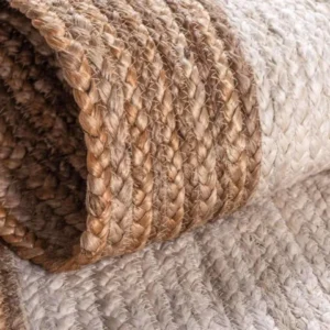 Artisan Jute Rug Beige Border | Eco Decor for Living Room