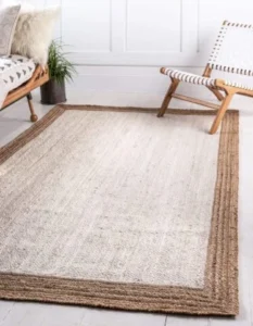 Handmade Jute Rug 2x3 ft – Natural White | Sonia Collections