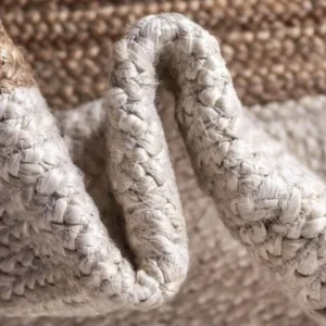 Artisan Jute Rug Beige Border | Eco Decor for Living Room
