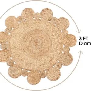 Eco-Friendly India-Made Sisal Rug for Sustainable Homes 2' x 2' feet