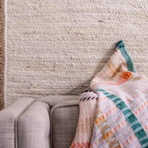 Artisan Jute Rug Beige Border | Eco Decor for Living Room