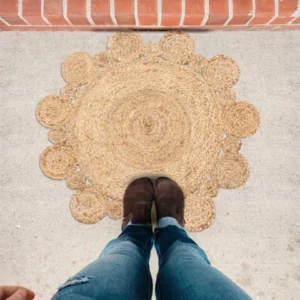 Eco-Friendly India-Made Sisal Rug for Sustainable Homes 2' x 2' feet