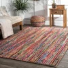 Handwoven sisal and chindi rug 9x12 multicolor eco jute carpet USA