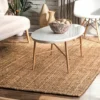 Handmade ribbed jute rug 4x6 in natural tan by Sonia Collections