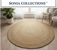 Eco-Friendly Round Jute Rug – Handmade in India | Sustainable Home Decor (2x2 to 6x6 ft)