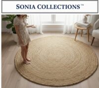 Eco-Friendly Round Jute Rug – Handmade in India | Sustainable Home Decor (2x2 to 6x6 ft)