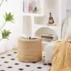 Braided jute ottoman pouffe cover – eco-friendly handmade footrest for USA homes