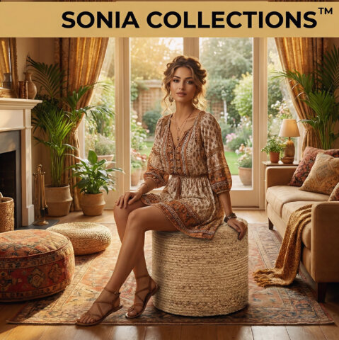 Braided Jute Ottoman Pouffe