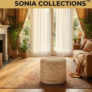 Braided Jute Ottoman Pouffe