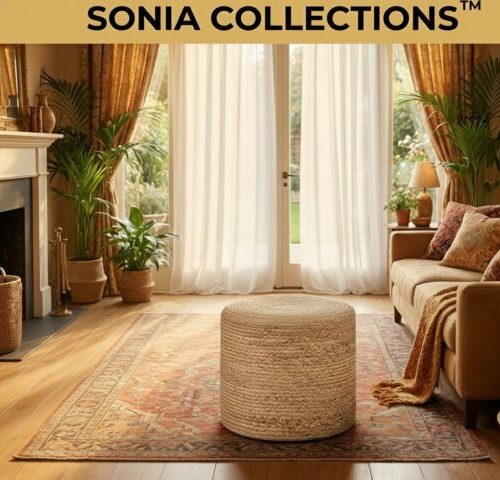 Braided Jute Ottoman Pouffe