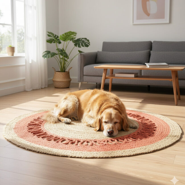 Natural Jute Round Rug – Eco-Friendly Artisan Mat | Sonia Collections™