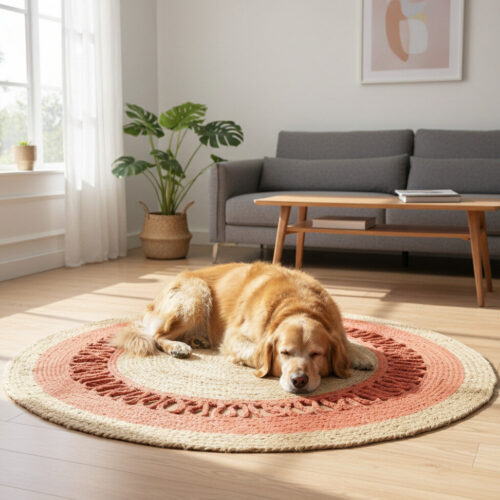 Natural Jute Round Rug – Eco-Friendly Artisan Mat | Sonia Collections™