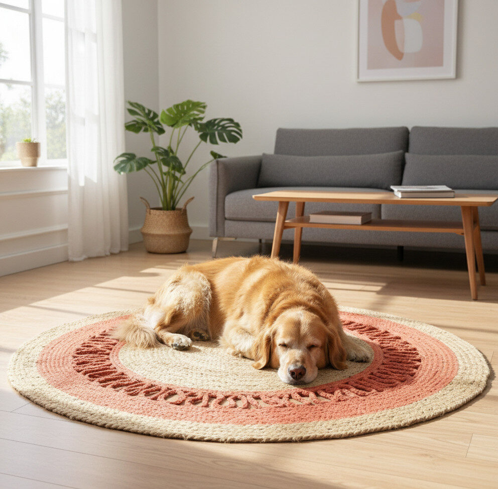 Natural Jute Round Rug – Eco-Friendly Artisan Mat | Sonia Collections™