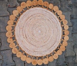 Handcrafted Round Jute Rug – Natural Braided Elegance for Cozy Spaces