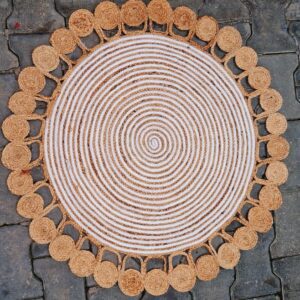 Handcrafted Round Jute Rug – Natural Braided Elegance for Cozy Spaces