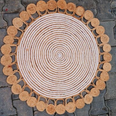 Handcrafted Jute Round Rug – 3x3 Feet Eco-Friendly Mat by Sonia Collections™