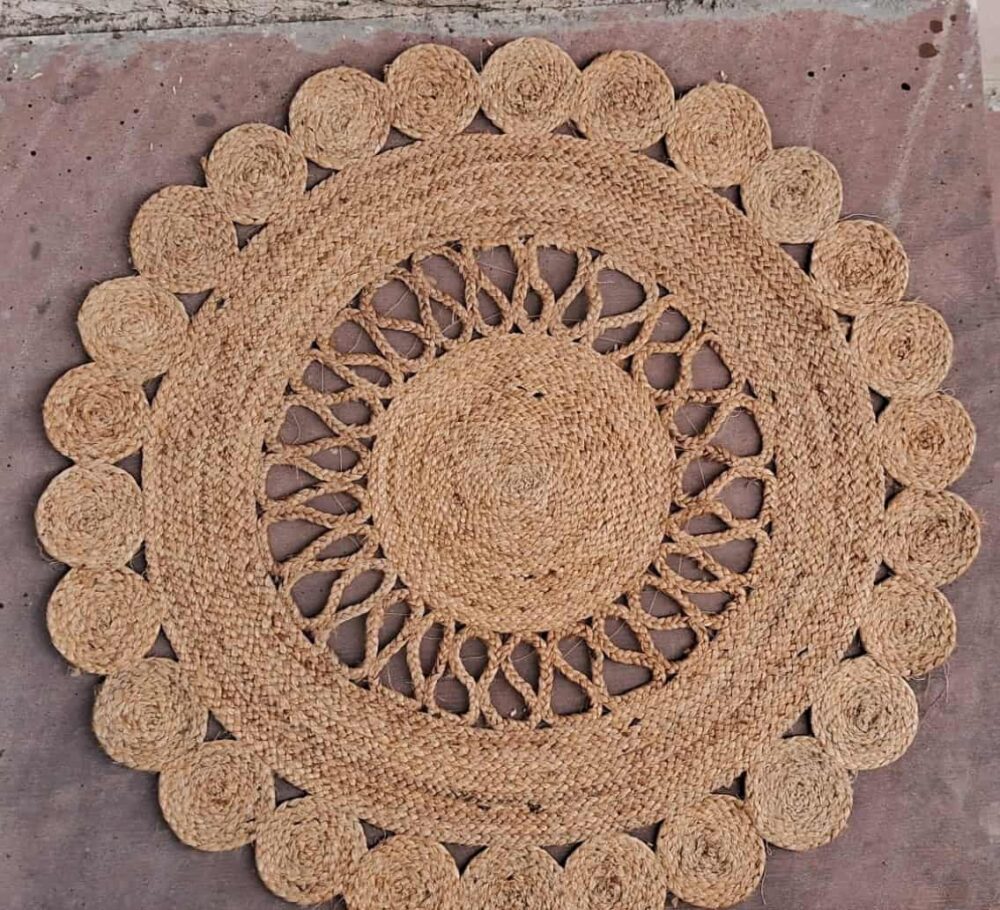 Round Natural Jute Rug – Elegant Texture for Modern Interiors