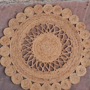 Round Natural Jute Rug – Elegant Texture for Modern Interiors