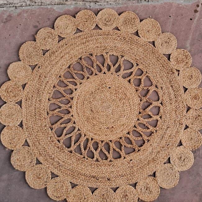 Sonia Collections Round Natural Jute Rug – Elegant Texture for Modern Interiors