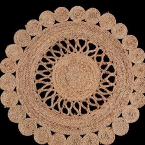 Round Natural Jute Rug – Elegant Texture for Modern Interiors