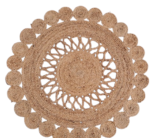 Round Natural Jute Rug – Elegant Texture for Modern Interiors