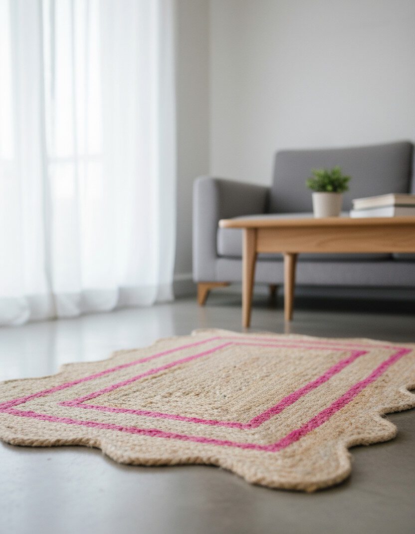 Jute Rug – Natural Fiber Area Rug for Cozy Living Room & Bedroom Decor