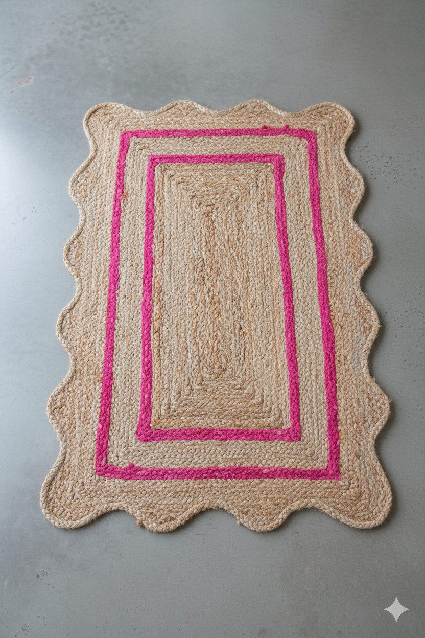 Jute Rug – Natural Fiber Area Rug for Cozy Living Room & Bedroom Decor