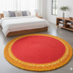 Handwoven Round Chindi & Jute Rug – Vibrant Artisan Comfort for Every Room