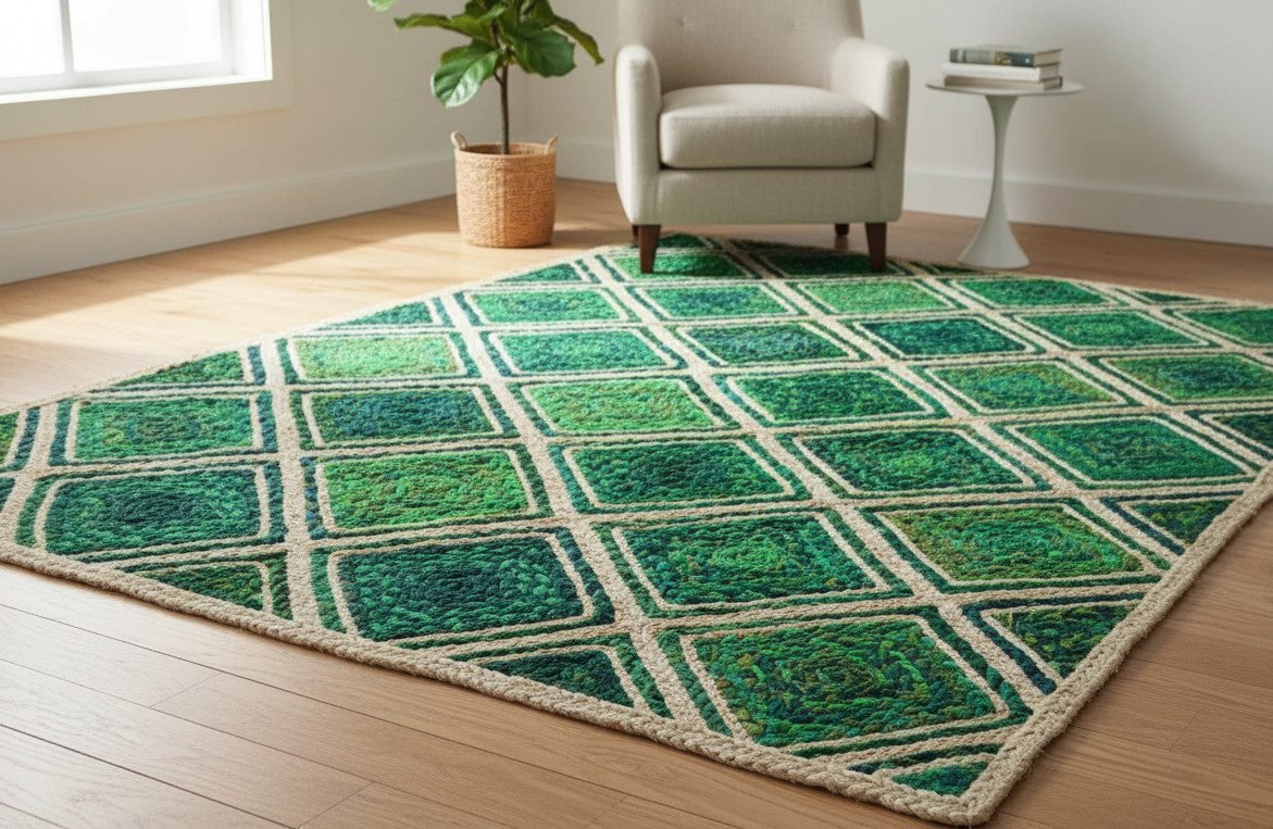 Gemini_Generated_Image_jinyi5jinyi5jiny (1) Green Diamond Jute Mat – Handwoven Artisan Texture | Sonia Collections™
