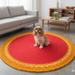 Handwoven Round Chindi & Jute Rug – Vibrant Artisan Comfort for Every Room