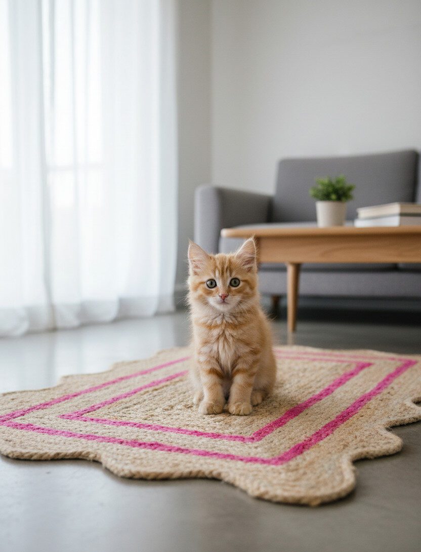 Jute Rug – Natural Fiber Area Rug for Cozy Living Room & Bedroom Decor