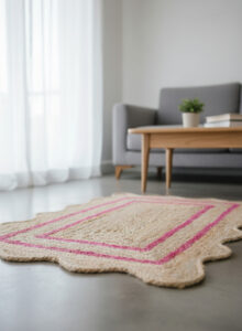 Gemini_Generated_Image_t8tudzt8tudzt8tu Floral Scalloped Round Jute Rug – Natural Fiber Area Rug for Cozy Living Room & Bedroom Decor