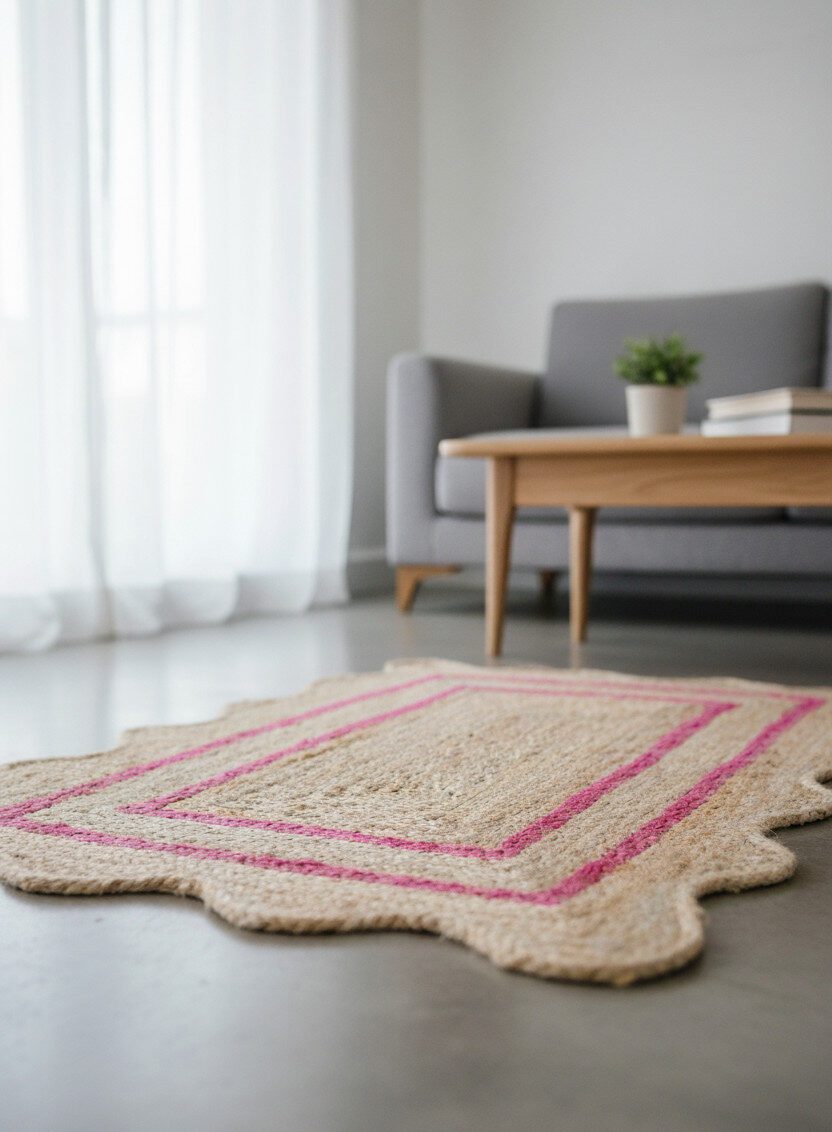 Jute Rug – Natural Fiber Area Rug for Cozy Living Room & Bedroom Decor