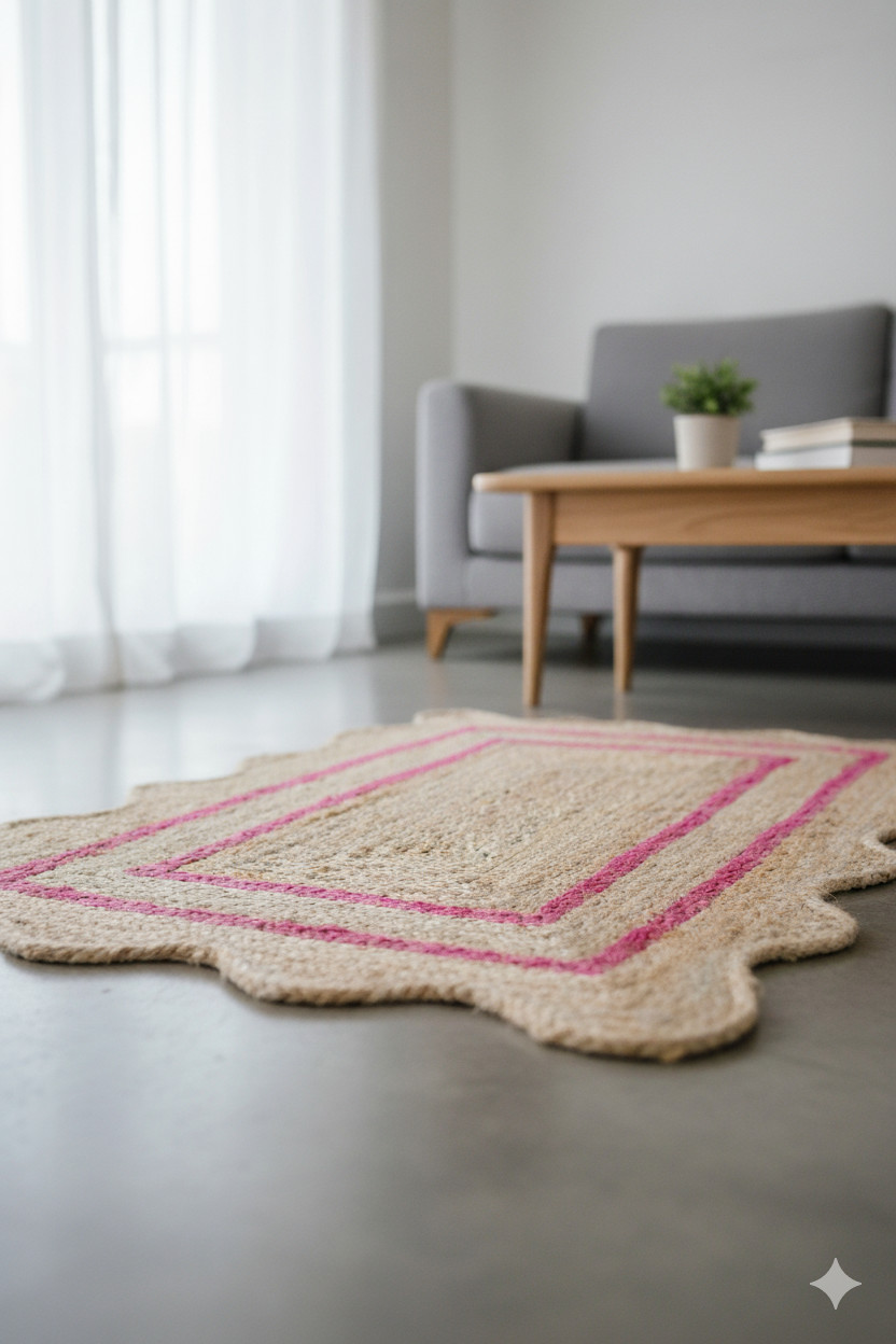 Gemini_Generated_Image_t8tudzt8tudzt8tu Floral Scalloped Round Jute Rug – Natural Fiber Area Rug for Cozy Living Room & Bedroom Decor