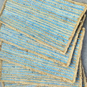 Light Blue Jute Rug – Sonia Collections™ | Handmade