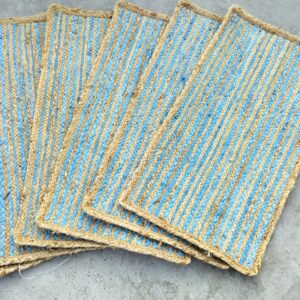 Light Blue Jute Rug – Sonia Collections™ | Handmade
