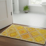 SONIA COLLECTIONS YELLOW JUTE RUGS Yellow White Diamond Jute Rug – Handmade | Sonia Collections™