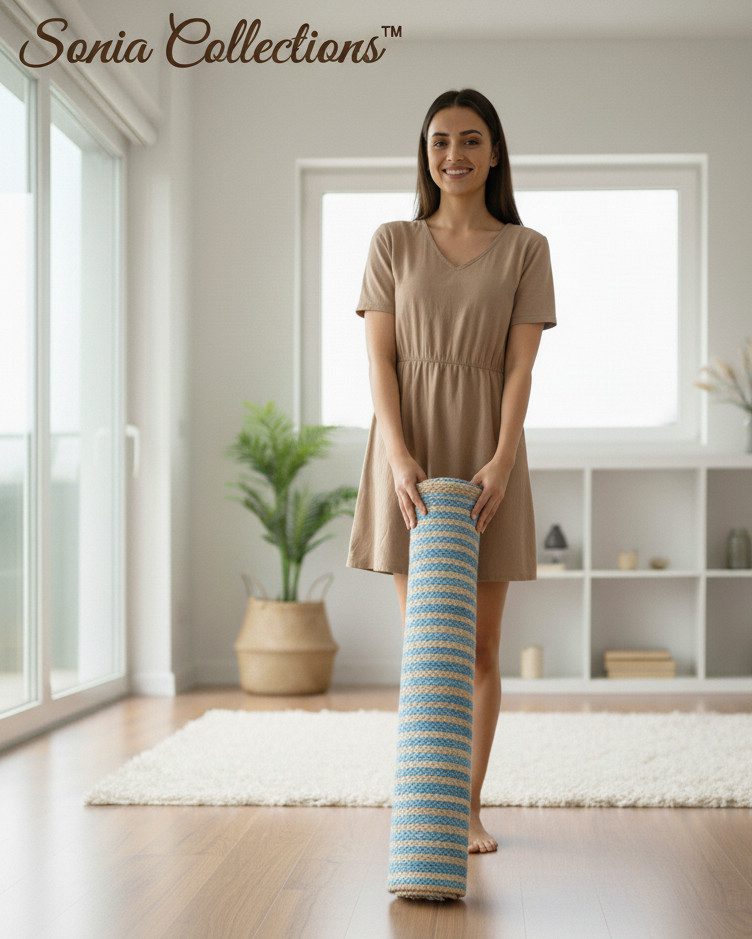 Light Blue Jute Rug – Sonia Collections™ | Handmade