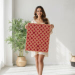 Red Diamond Jute Rug – Handwoven Geometric Mat | Sonia Collections™