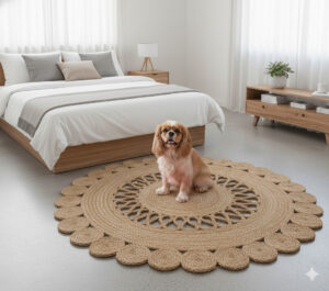 Round Natural Jute Rug – Elegant Texture for Modern Interiors