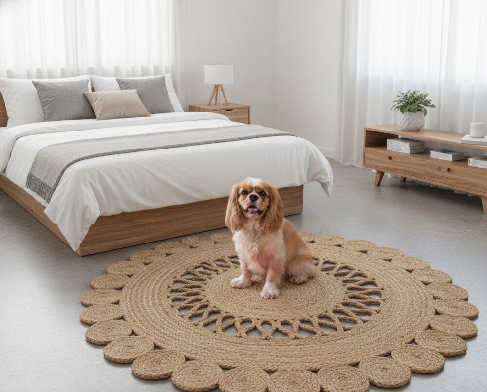 Round Natural Jute Rug – Elegant Texture for Modern Interiors