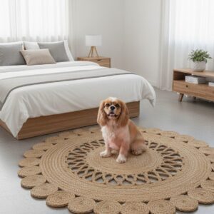 Round Natural Jute Rug – Elegant Texture for Modern Interiors