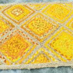 Sonia Collections y2 Yellow White Diamond Jute Rug – Handmade | Sonia Collections™