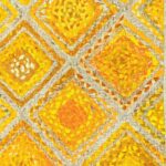 Sonia Collections y4 Yellow White Diamond Jute Rug – Handmade | Sonia Collections™