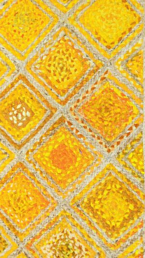 Sonia Collections y4 Yellow White Diamond Jute Rug – Handmade | Sonia Collections™