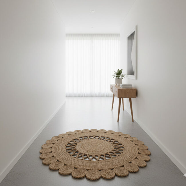 Sonia Collections1 Round Natural Jute Rug – Elegant Texture for Modern Interiors