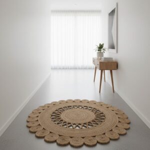 Round Natural Jute Rug – Elegant Texture for Modern Interiors